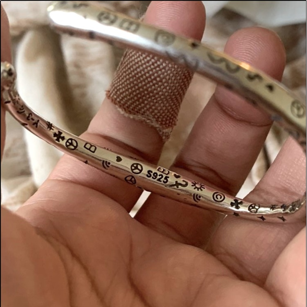 925 Solid Irregular Geometric Bracelet - image 8